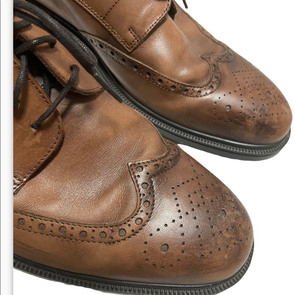Men’s Ecco Wingtip Brown Leather Oxford Sz EUR 47/US 13 main image 9